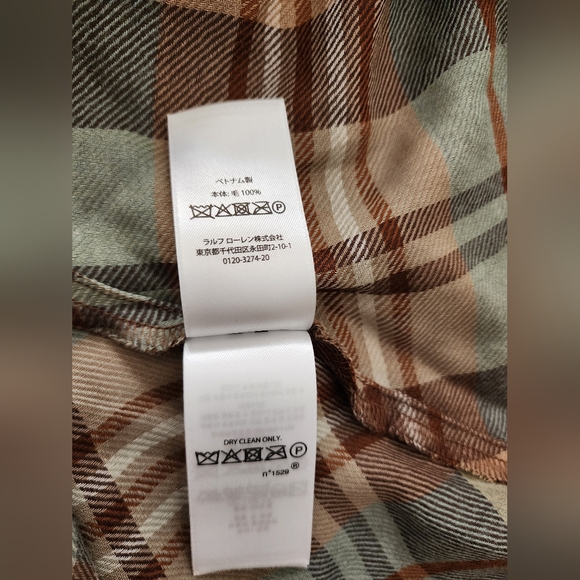 $580 Polo Ralph Lauren 100% Wool Plaid Shirt Dress Tie Belt Long Sleeve Size 6 - Picture 7 of 10